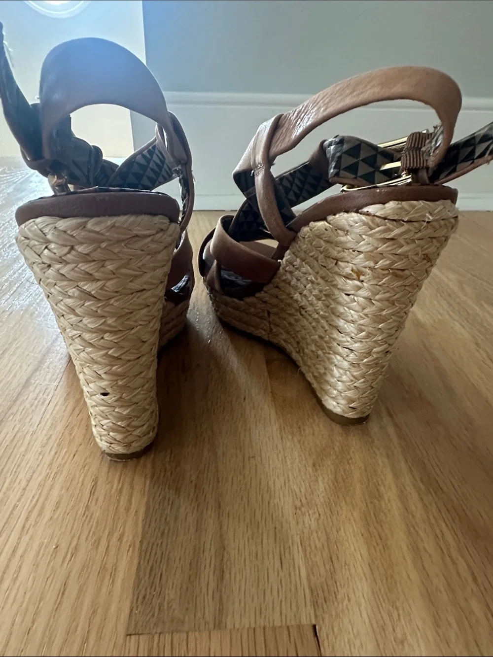 Jessica Simpson Chestnut Braided Espadrille Wedge Sandals
